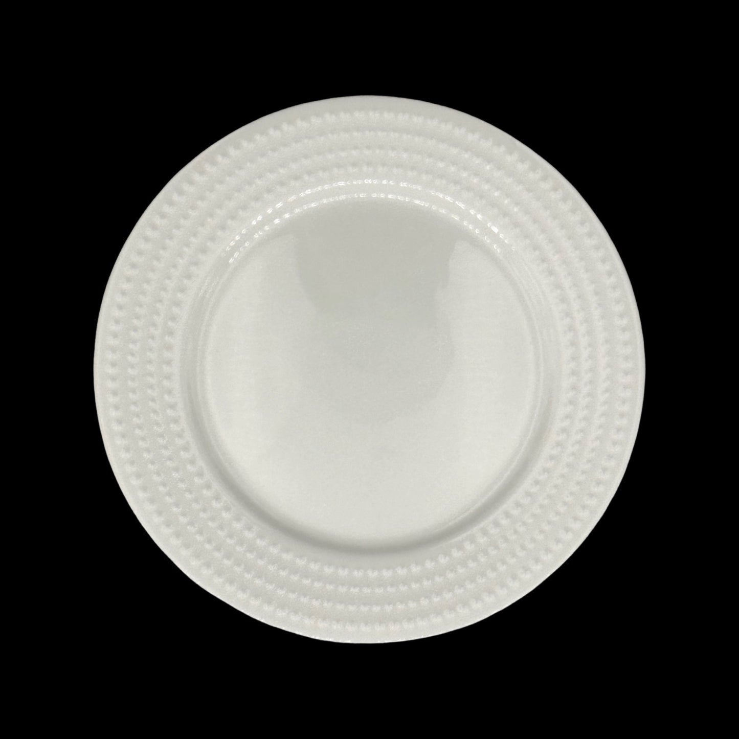 bulk 24 White Bone China Embossed Pearls Plate 23x2cm
