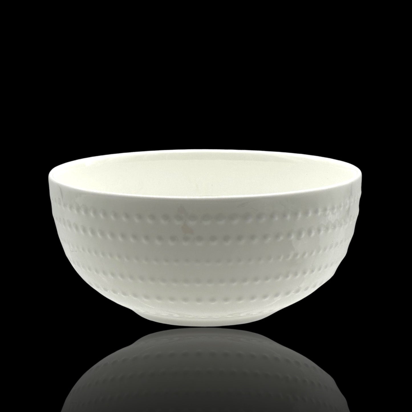bulk 24 White Bone China Embossed Pearls Bowl 15x10cm