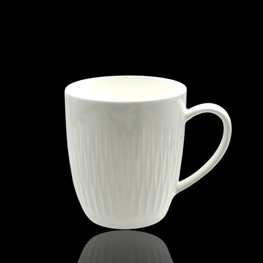 bulk 36 White Bone China Mug With Pattern 260ml