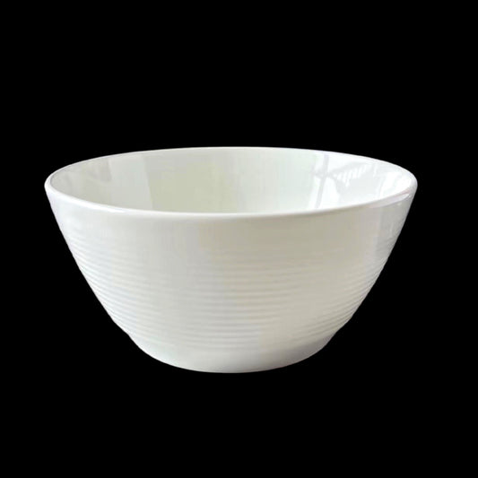 bulk 12 White Fine Bone China Embossed Bowl 21x9cm