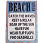 Beach Rules Wall Art 35cm
