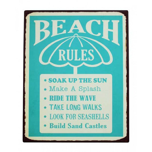 Beach Rules Wall Art 40cm