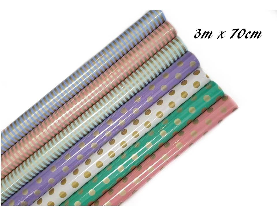 bulk 50 Rolls Polka Gift Wrap 60gsm 300cm
