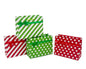 bulk 48 Bottle Gift Bag Red & Green Dots Stripes Assort 36cm