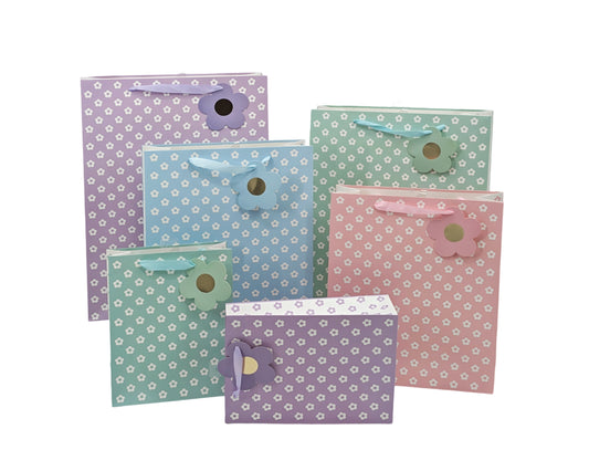 bulk 24 Xlarge Embossed Daisy Gift Bag Assort 42cm