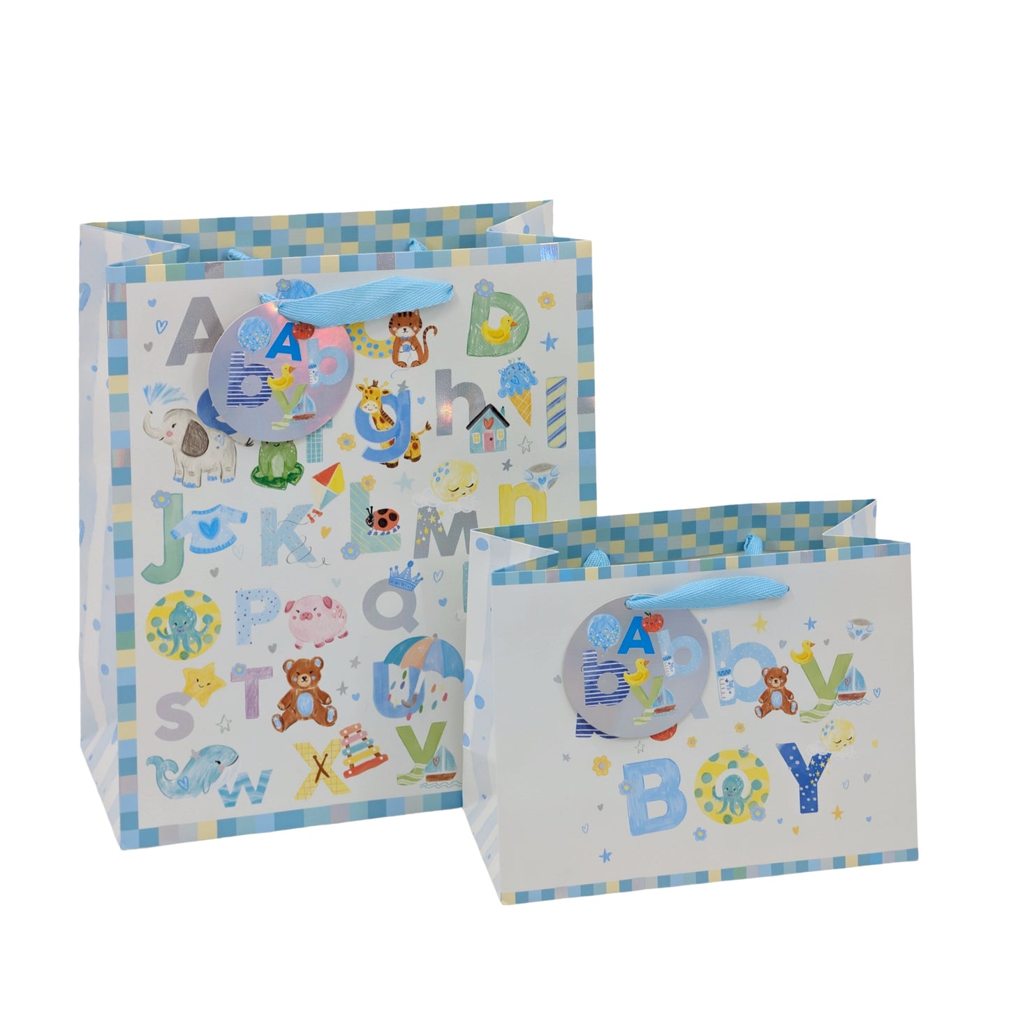 bulk 24 Large Baby Boy Gift Bag 2 Asst 32cm