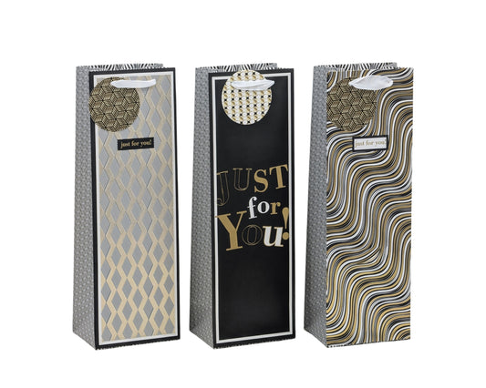 bulk 24 Bottle Gift Bag Golden Glam Assort 36cm