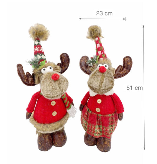 bulk 8 Mr & Mrs Rudolph Standing Deer Assort 51cm