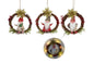 bulk 12 Xmas Hanging Santa Wreath W Led Light Assort 18cm