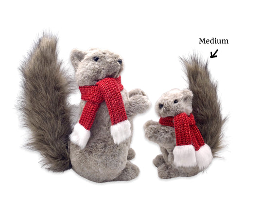 bulk 6 Xmas Rodney Squirrel w Red Scarf 23cm