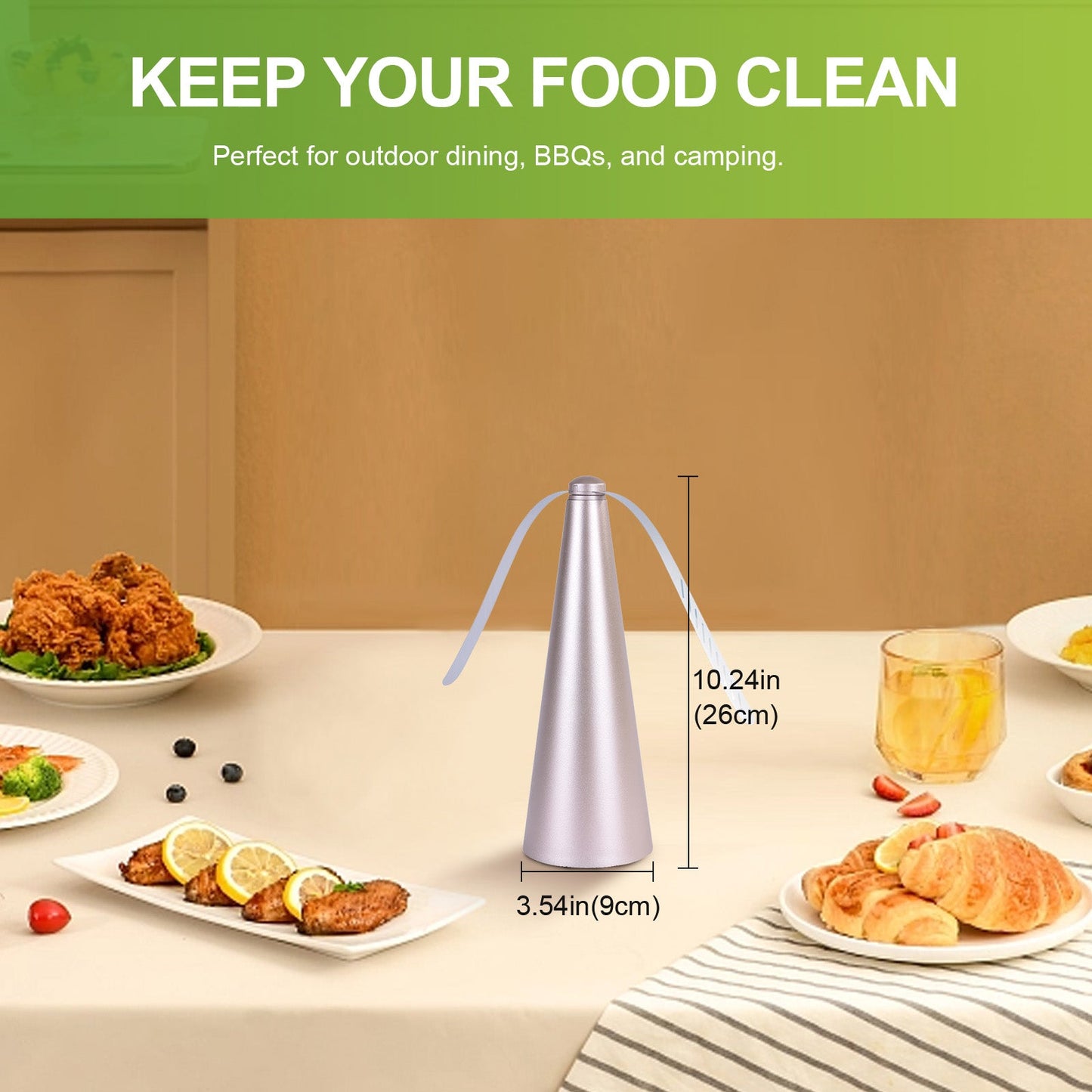 Battery Operated Shoo-Fly Chemical Free Fly Repellent Fan Black