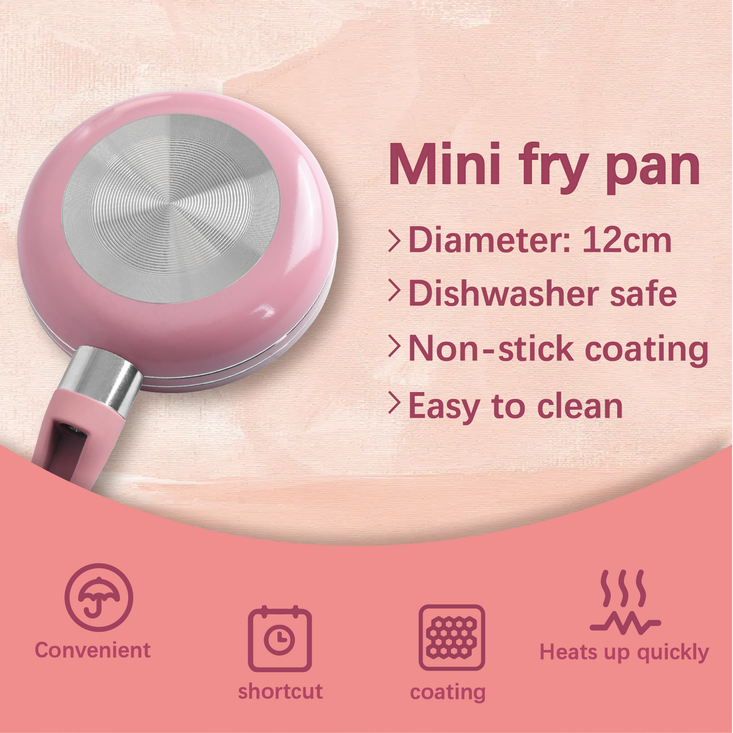 12cm Mini Non Stick Aluminium Frying Pan Round Egg Pan