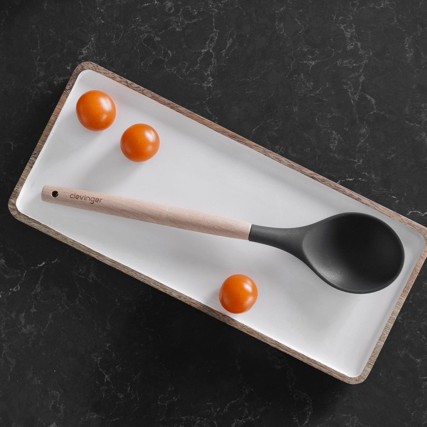 Beechwood & silicone spoon charcoal