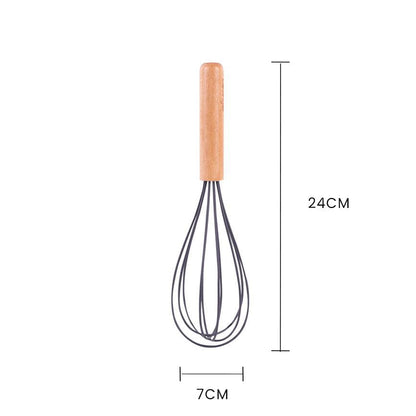 Beechwood & silicone whisk charcoal