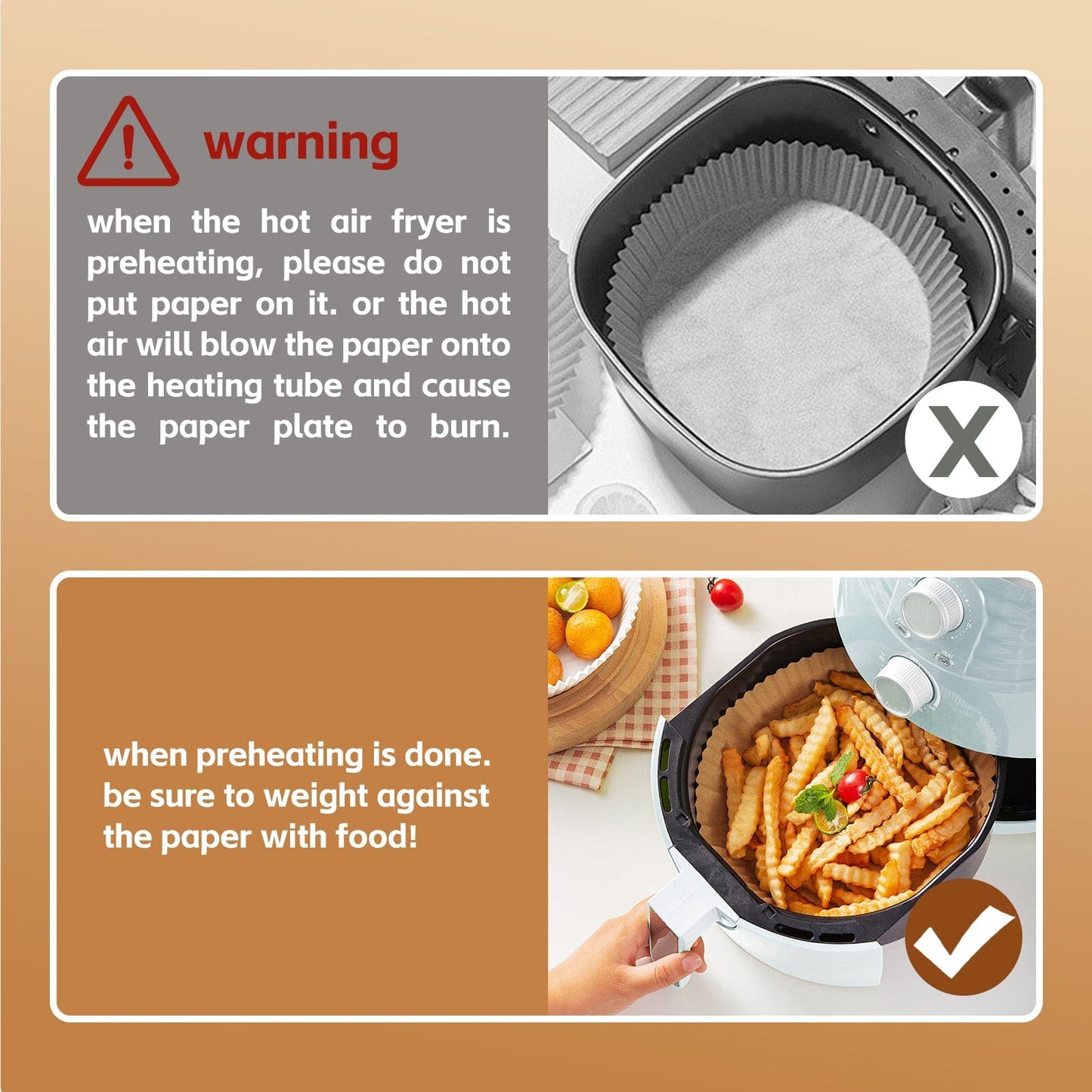 100 Pcs 20cm Round Disposable Unbleached Silicone Paper Dish Air-fryer Liner