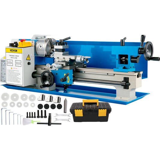 Metal Lathe 7'' x 14'', Mini Metal Lathe 0-2500 RPM Variable Speed,Mini Lathe with 4\" 3-jaw Chuck,Bench Top Metal Lathe, Benchtop Lathe, for Various Types of Metal Turning