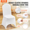 Stretch Spandex Chair Covers White 100pcs Folding Fitted Washable