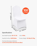 Stretch Spandex Chair Covers White 100PCS Folding Universal Fitted