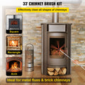 Chimney Sweep Kit 33FT Chimney Cleaning Kit Nylon Sooteater Chimney Cleaning Kit Flexible Brush Head Chimney Sweeping Kit Easy Connecting Chimney Brush With 10 White Rods