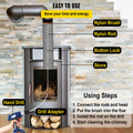 Chimney Sweep Kit 33FT Chimney Cleaning Kit Nylon Sooteater Chimney Cleaning Kit Flexible Brush Head Chimney Sweeping Kit Easy Connecting Chimney Brush With 10 White Rods
