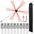 Chimney Sweep Kit 33FT Chimney Cleaning Kit Nylon Sooteater Chimney Cleaning Kit Flexible Brush Head Chimney Sweeping Kit Easy Connecting Chimney Brush With 10 White Rods