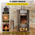 Chimney Sweep Kit 33FT Flexible Brush Nylon Rods Cleaning Tools