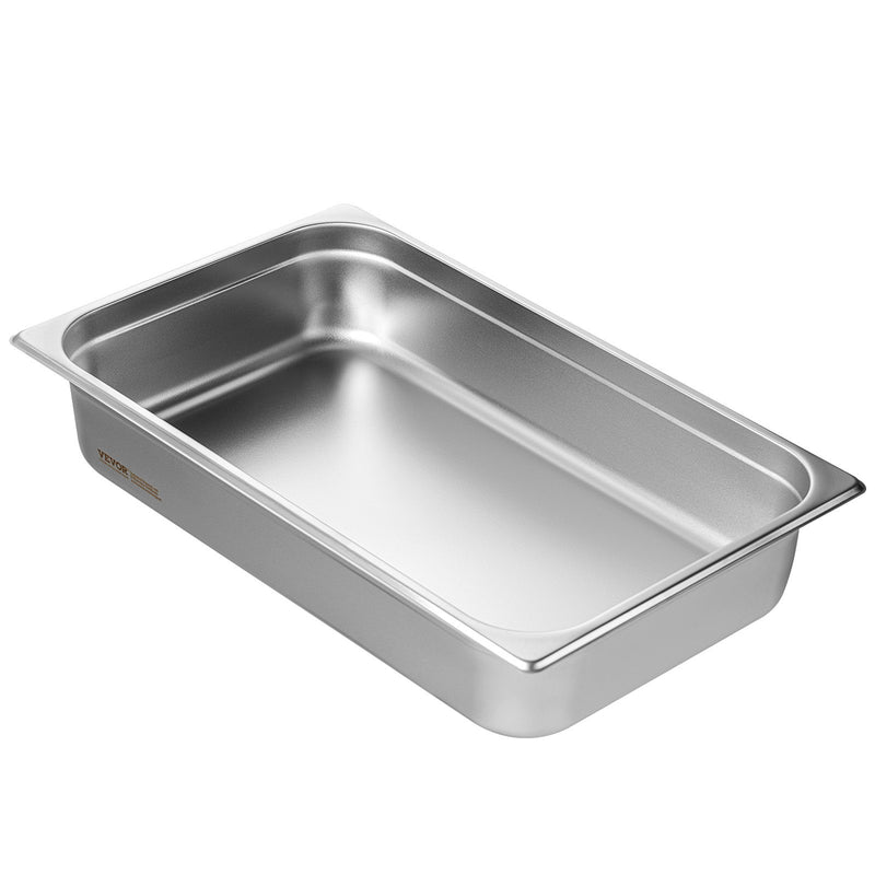 6 Pack Full Size Hotel Pan 4-Inch Deep Stainless Steel Steam Pan