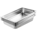 VEVOR 4 Pack Full Size Hotel Pans 4in Deep Stainless Steel Lids