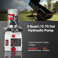 3L Hydraulic Pump 12V Dump Trailer Double Acting 22MPa Relief