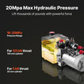 3L Hydraulic Pump 12V Dump Trailer Double Acting 22MPa Relief