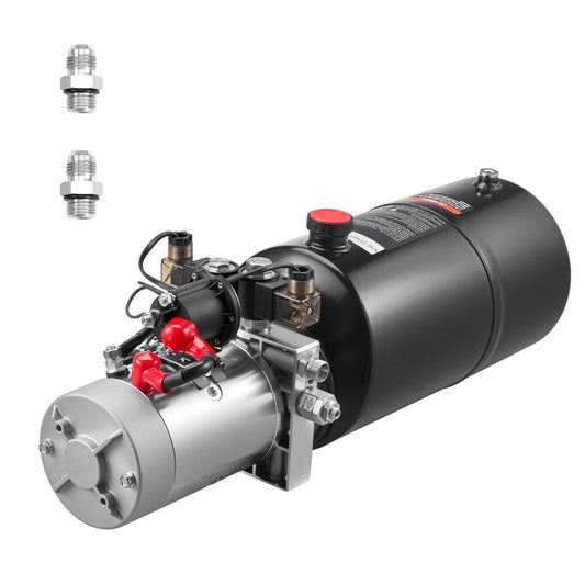 8 L Hydraulic Power Unit, Double Acting Dump Trailer Pump, 22 MPa Max Relief Pressure & 3.4 L/min Flow Rate, DC 12V Hydraulic Pump with Metal Reservoir for Dump Trailer Car Lifting