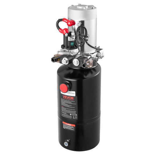 8 L Hydraulic Power Unit, Double Acting Dump Trailer Pump, 22 MPa Max Relief Pressure & 3.4 L/min Flow Rate, DC 12V Hydraulic Pump with Metal Reservoir for Dump Trailer Car Lifting