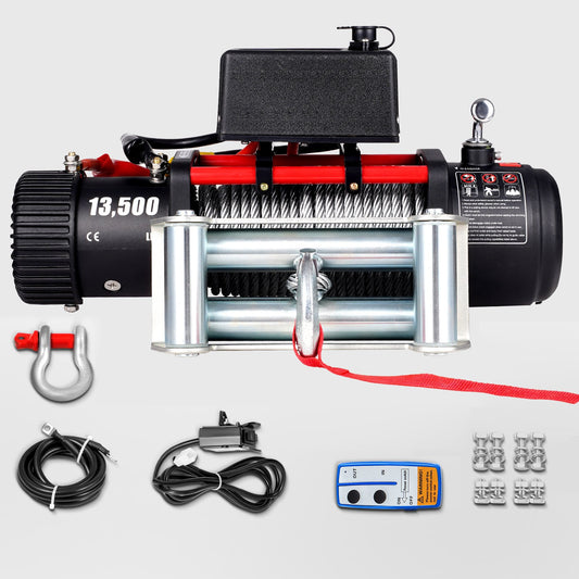 12V 13500Lb Electric Winch 6125kg Truck Recovery Remote Control