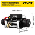 Devanti 12V Electric Winch 13500lb Steel Cable Wireless Remote