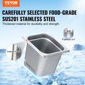 VEVOR 6x Hotel Pans 1/6 Size 150mm Deep Stainless Steel Steam Pan