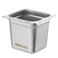 VEVOR 6x Hotel Pans 1/6 Size 150mm Deep Stainless Steel Steam Pan