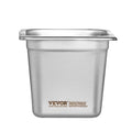 VEVOR 6x Hotel Pans 1/6 Size 150mm Deep Stainless Steel Steam Pan