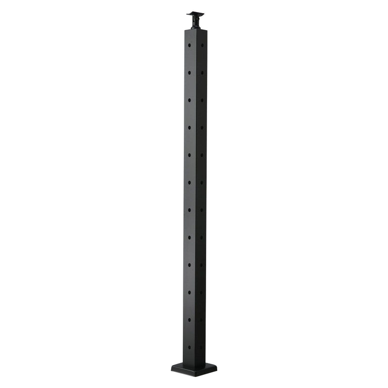 Cable Railing Post 106.7cm L-Shaped Corner Stainless Steel Black