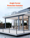 Cable Railing Post 106.7cm L-Shaped Corner Stainless Steel Black