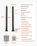 Cable Railing Post 106.7cm L-Shaped Corner Stainless Steel Black