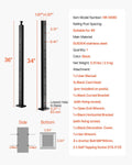 Cable Railing Post 91.4cm Stainless Steel Horizontal Hole Black