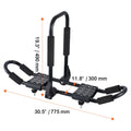Kayak Roof Rack 1 Pair J-Bar, Soft Roof Rack, Top Mount Tie Down, Carrier for kayak, Surf Board, Canoe, SUP, Ski Board, Mount on Car, SUV, Truck, 2 Kayaks