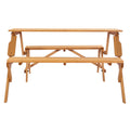 Picnic Table Bench Set Foldable Brown Wooden Outdoor Garden