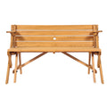 Picnic Table Bench Set Foldable Brown Wooden Outdoor Garden