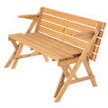 Picnic Table Bench Set Foldable Brown Wooden Outdoor Garden