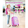 Kids Luggage Set, 2 Piece, 45.7 cm Hardside Rolling Wheels Suitcase with Hard-Shell Backpack, Unicorn Kids Carry on Luggage Set, Holiday Birthday Present for Girls & Boys, Airline Approved