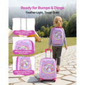 Kids Luggage Set, 2 Piece, 45.7 cm Hardside Rolling Wheels Suitcase with Hard-Shell Backpack, Unicorn Kids Carry on Luggage Set, Holiday Birthday Present for Girls & Boys, Airline Approved