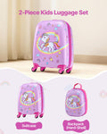 Kids Luggage Set 2 Piece 45.7cm Hardside Rolling Suitcase + Backpack