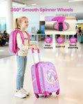 Kids Luggage Set 2 Piece 45.7cm Hardside Rolling Suitcase + Backpack