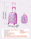 Kids Luggage Set 2 Piece 45.7cm Hardside Rolling Suitcase + Backpack